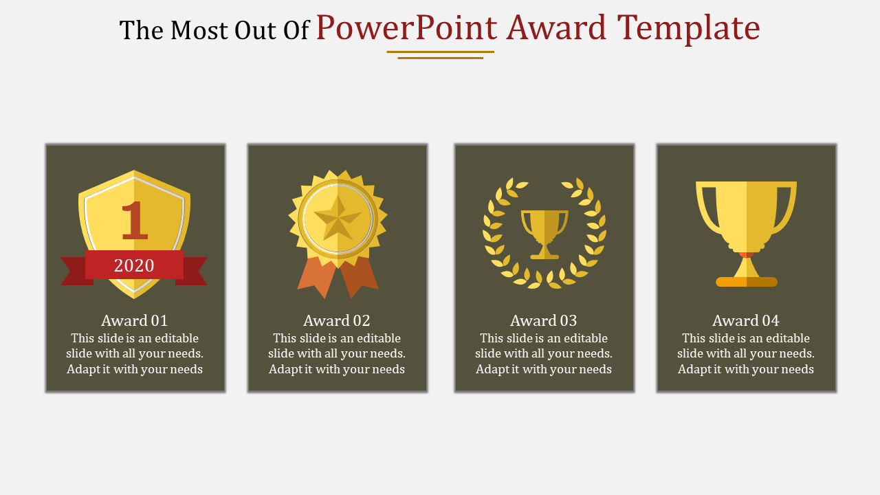 Good-Looking PowerPoint Award Template For Presentation